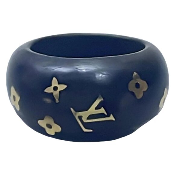 Auth LOUIS VUITTON Bergsylvania M65935 Dark Brown Gold - GA0110 Ring #8 - Picture 1 of 4